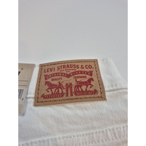 Levis Classic Straight Jeans Womens 16W White Mid Rise Stellar Stretch Denim - Picture 14 of 16